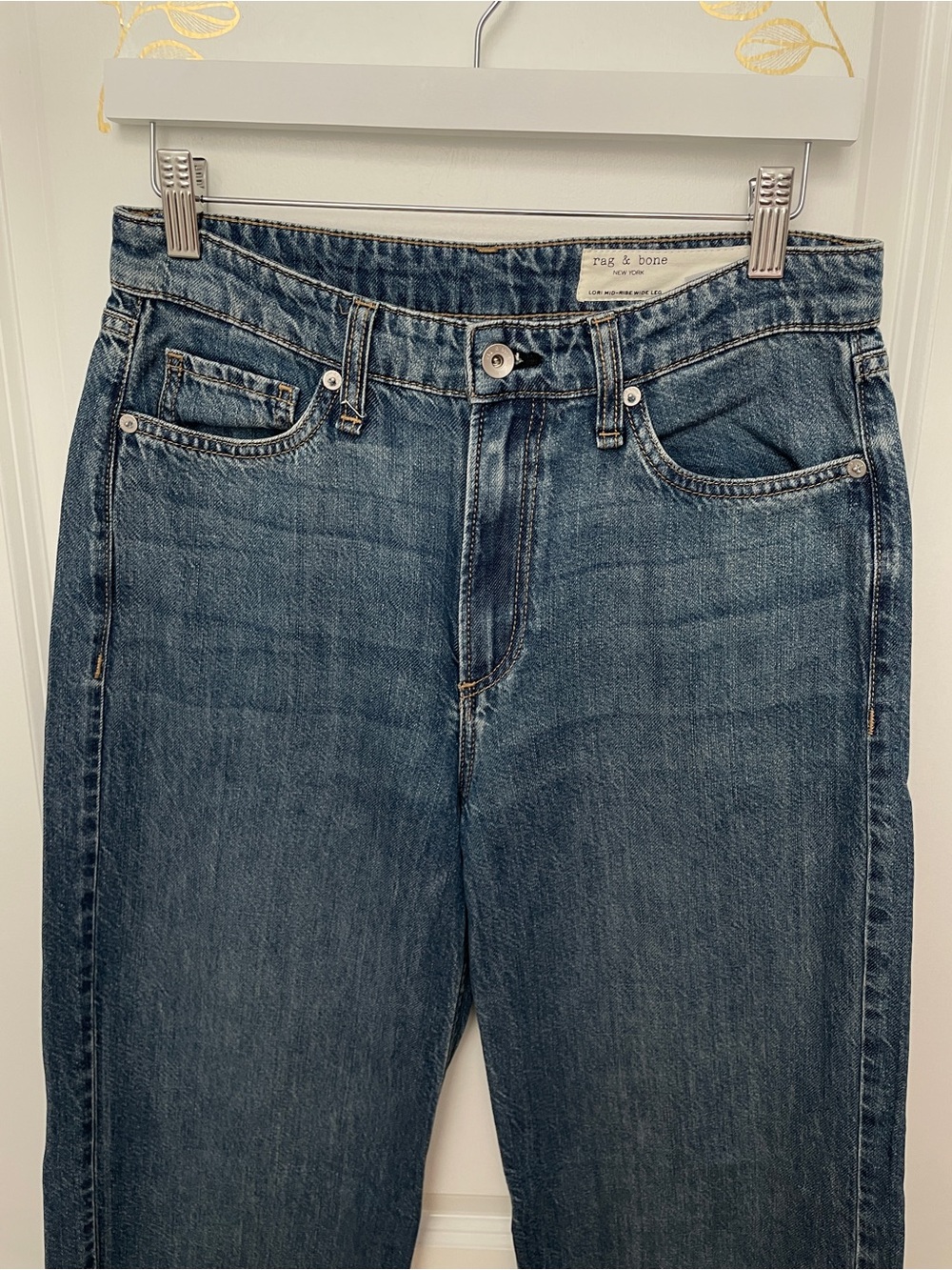 rag & bone women size 26 lori mid rise wide leg Jeans - Picture 4 of 10